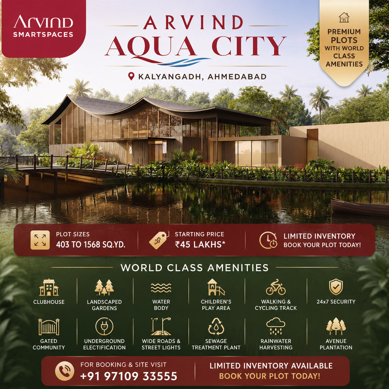 Ahmedabad, Residential Plots, INR 4700000,  403 Sq. Yard,  Discover Lakeside Living At Arvind Aqua City Ahmedabad