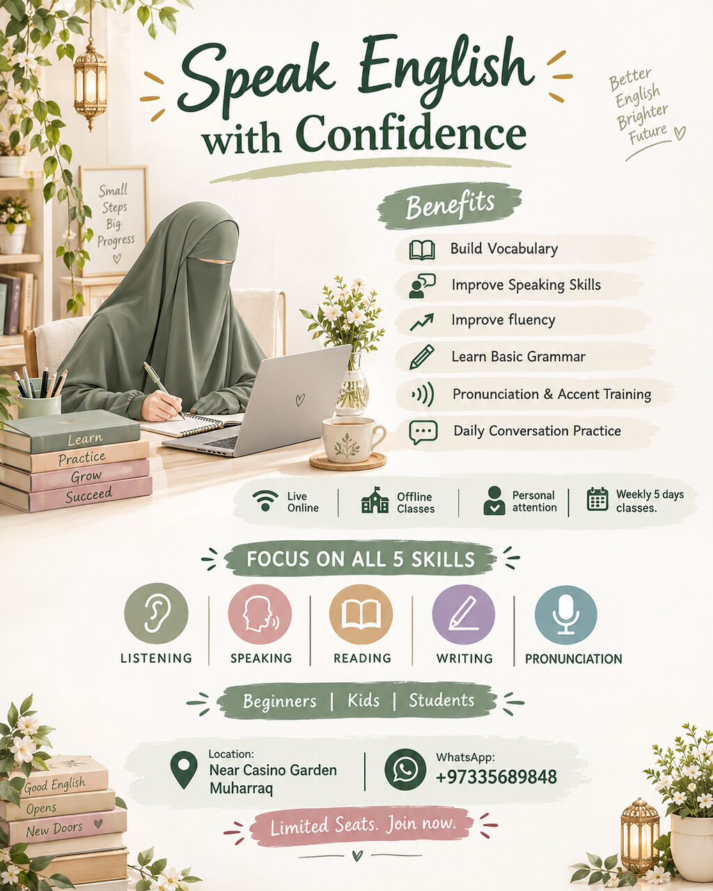 Muharraq, Lessons Offered, Spoken English Class/Course