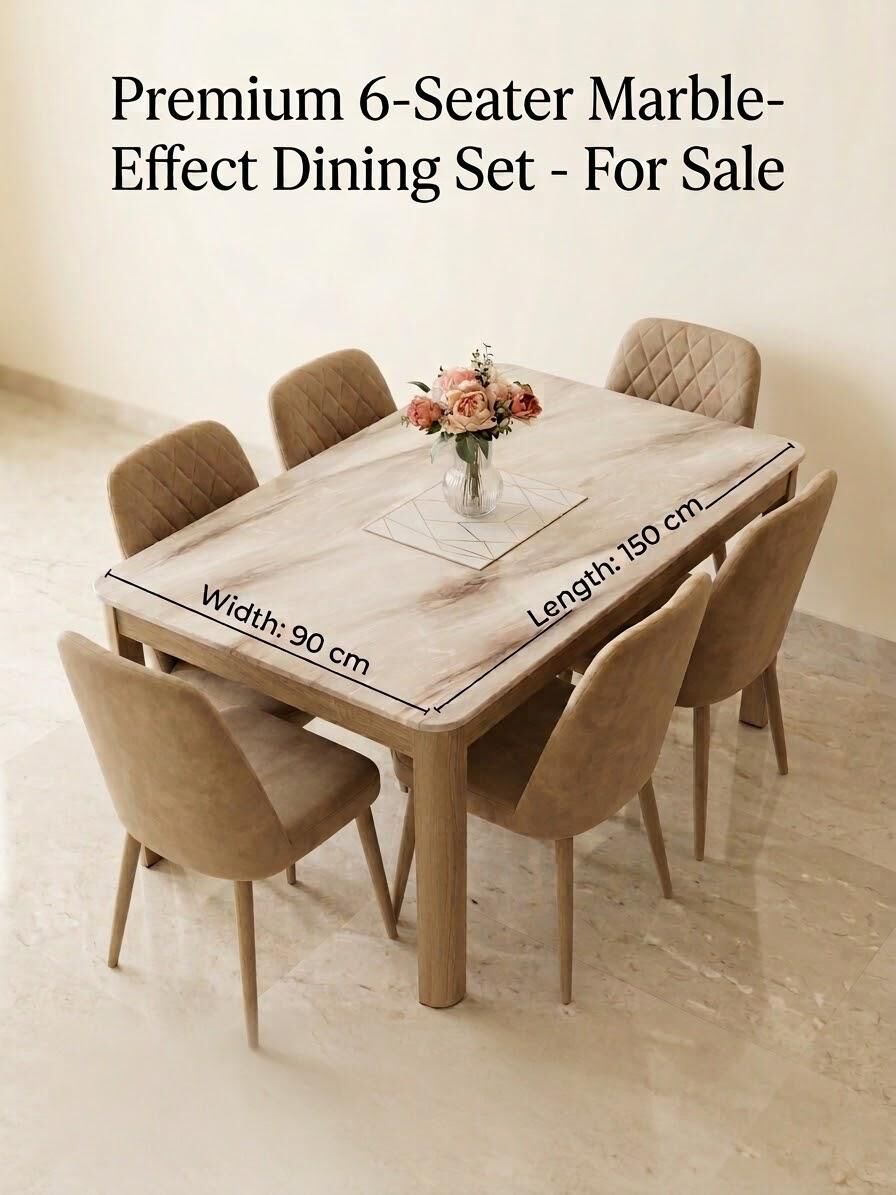 Al Muruj, Furniture, SAR 1200,  6-Seater Dining Table With Marble Top