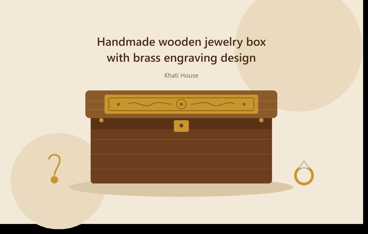 Jaipur, Interior Design, Buy Handmade Wooden Jewelry Box With Brass Engraving Design &ndash; Gift Idea
