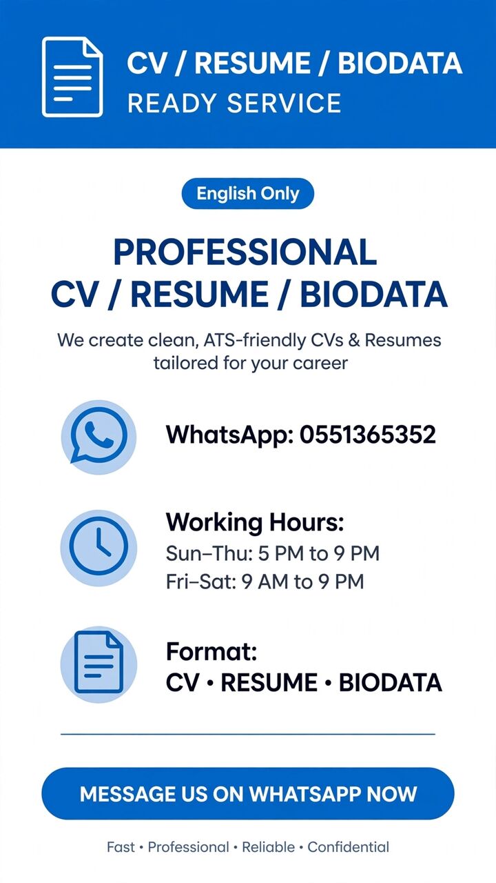 Dammam, Writing, Professional CV Resume Biodata Making Service - ATS Friendly - Dammam