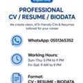 Professional CV Resume Biodata Making Service - ATS Friendly - Dammam