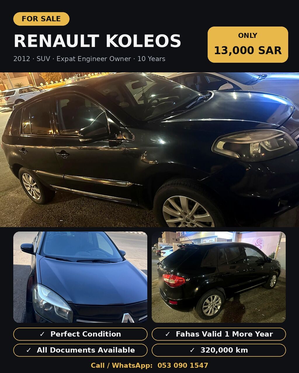 Yanbu, Vehicles, Cars & Trucks , SAR 13000,  Renault Koleos,  2012,  Automatic,  321000 KM,   For Sale  Model