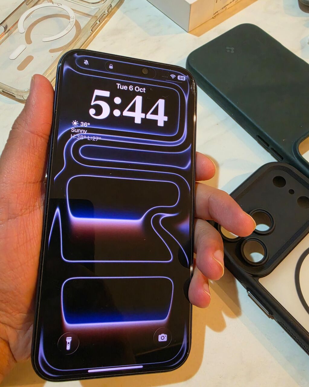 Riyadh, Mobile Phones, SAR 4450,  Iphone 17 Pro Max Deep Blue 256gb Apple Warranty Till March 2027 + 3 Cases