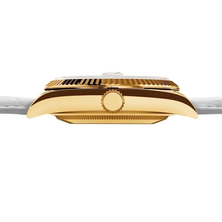 Riyadh, Watches, SAR 300,  Eondate Classic Leather Watch - Gold And White - New - SAR 300