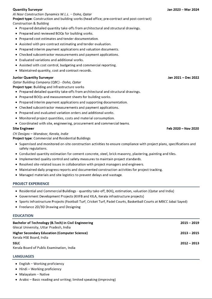 Jeddah, Job Seekers, CIVIL ESTIMATION ENGINEER