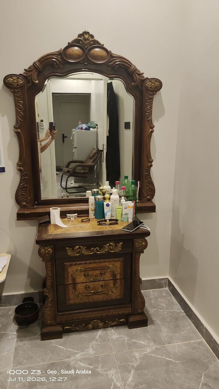 Al Waha, Furniture, SAR 900,  Bed Complete Sets-  Dress Wardrobe, Bed Cot, Dressing Table, Side Table, Big Drawer