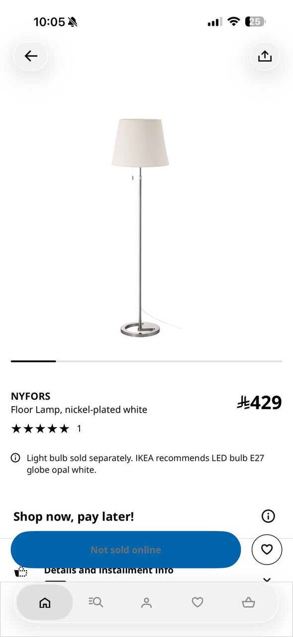 Khobar, Household Items, SAR 270,  Ikea Lamp- NYFORS