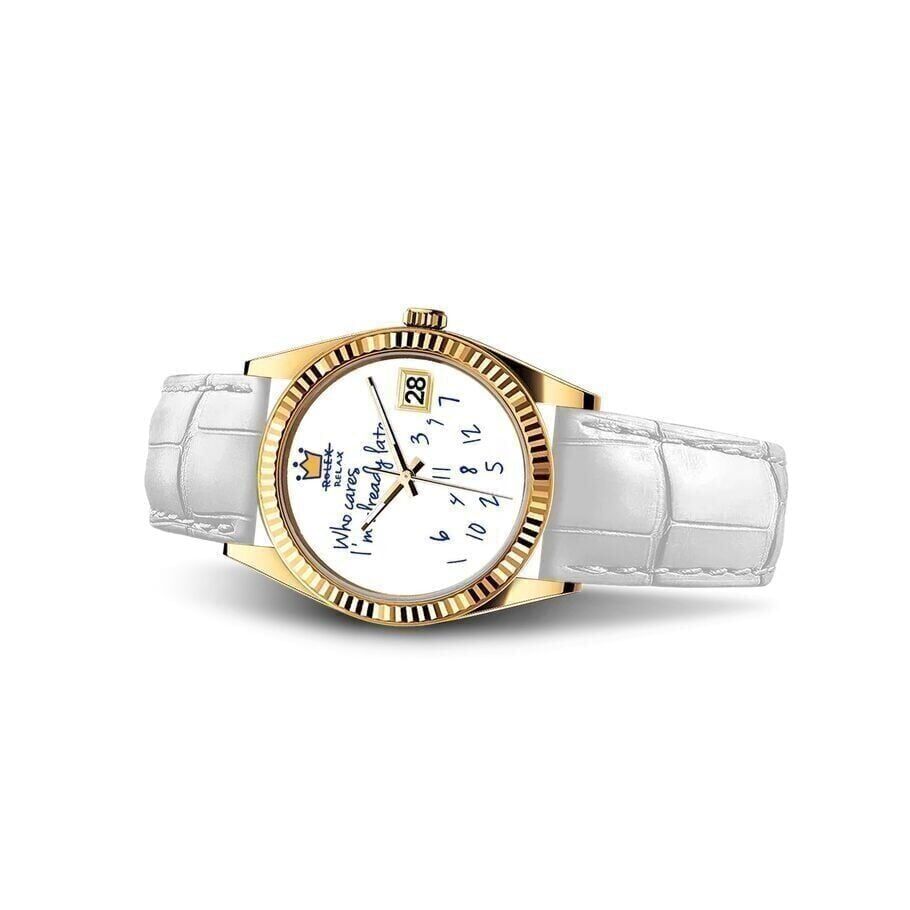 Riyadh, Watches, SAR 300,  Eondate Classic Leather Watch - Gold And White - New - SAR 300