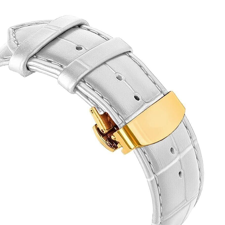 Riyadh, Watches, SAR 300,  Eondate Classic Leather Watch - Gold And White - New - SAR 300