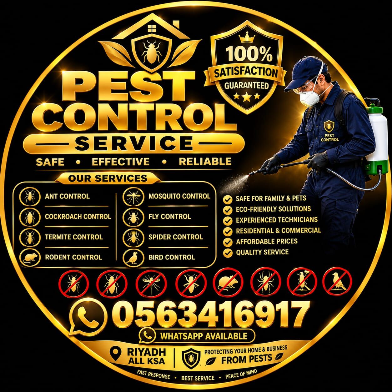 Al Malaz, Pest Control, Professional Save Pest 🪳 Control Spray With Best Price Service 0563416917