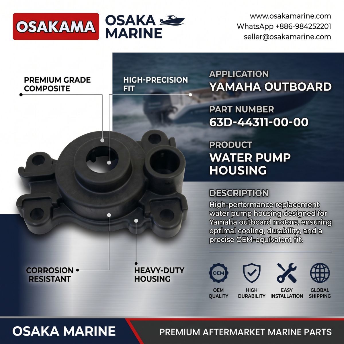 Mumbai, Auto Parts, INR 99999,  WATER PUMP HOUSING 63D-44311-00-00 FOR YAMAHA OUTBOARD