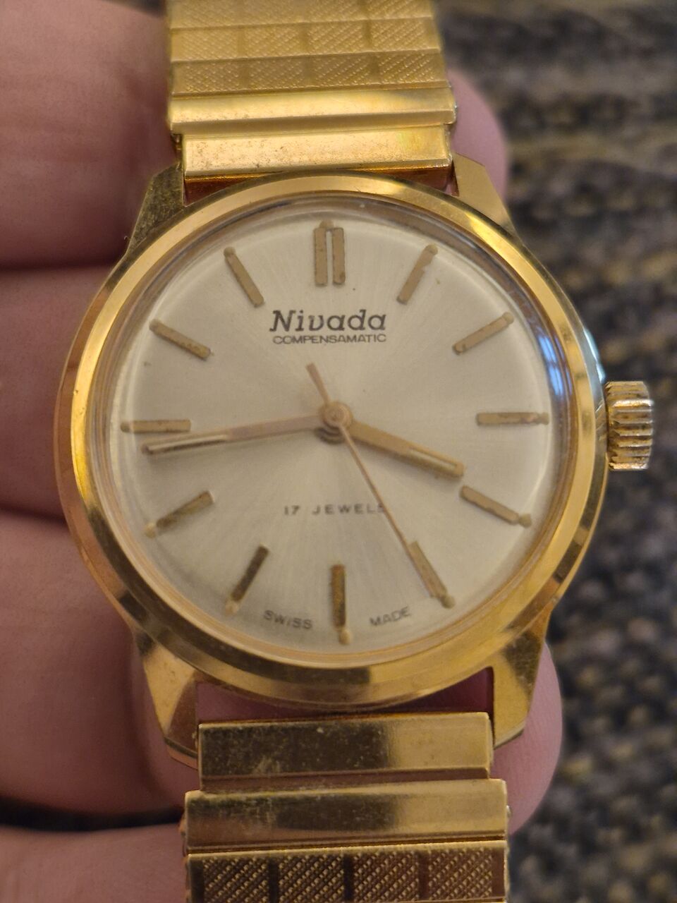 Riyadh, Watches, SAR 990,  Nivada Watch NEW (Vintage Of 70 Years Old) For Men Or Ladies Original Swiss Made