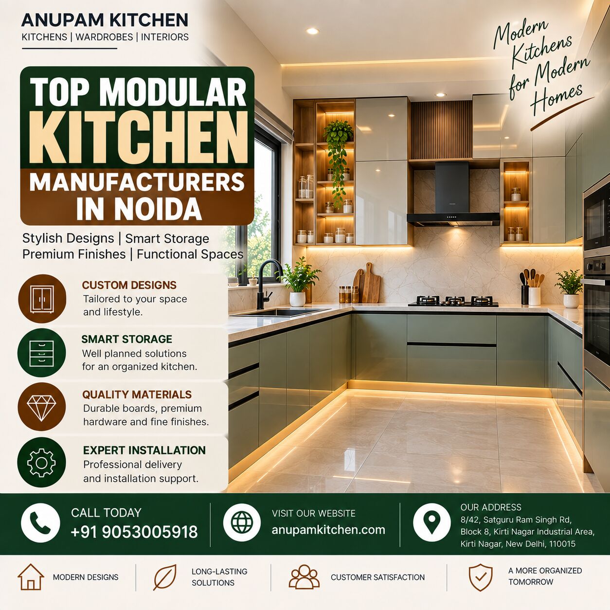 Delhi, Construction, Modern Modular Kitchen Designs In Noida