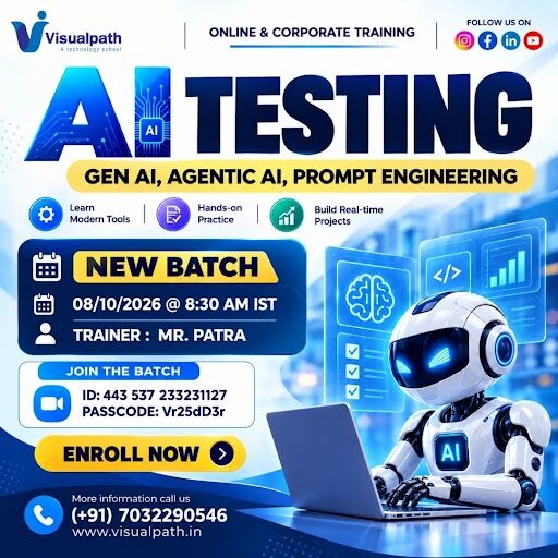 Hyderabad, Lessons Offered, Best AI Testing Course Online With Training Online