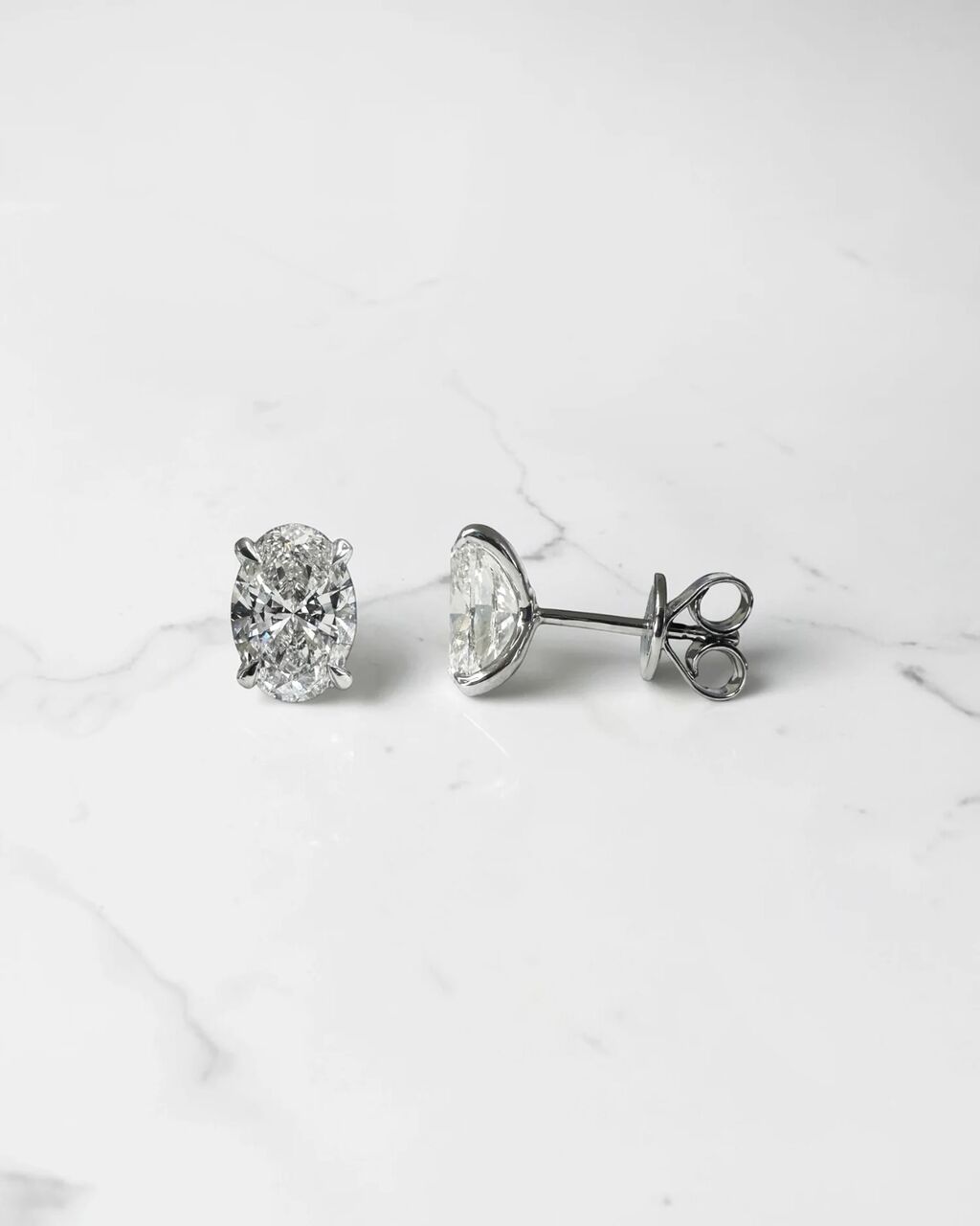London, Jewelry, GBP 1450,  Premium Oval Diamond Stud Earrings: Refined Modern Luxury