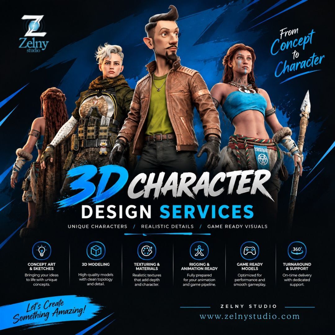 Bangalore, Creative, 3D Character Design Services | Zelny Studio