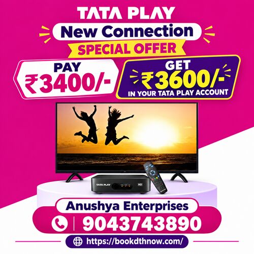 Mumbai, Electronics, INR 3600,  Tata Play HD Connection  In Gingee, Villupuram | 9043743890