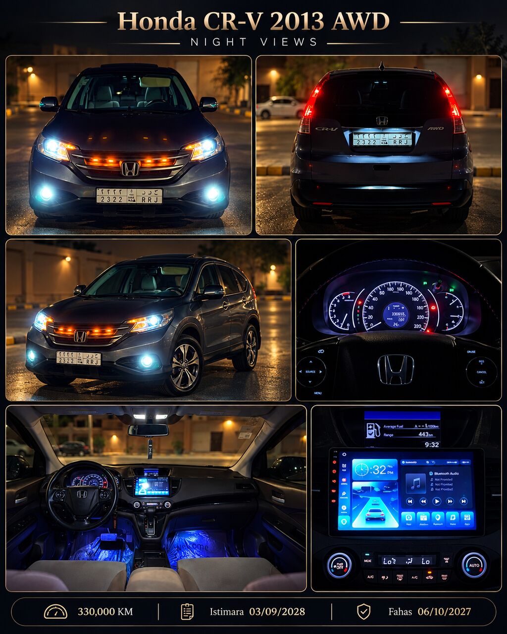 Al Naseem, Vehicles, Cars & Trucks , SAR 30000,  Honda CR-V,  2013,  Automatic,  330000 KM,    AWD Full Option For Sale &ndash; Metallic Blue-Grey
