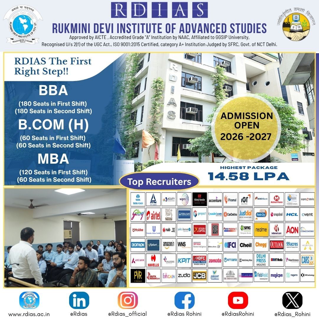 New Delhi, Education, Top MBA Colleges In Delhi NCR For Career Growth - RDIAS