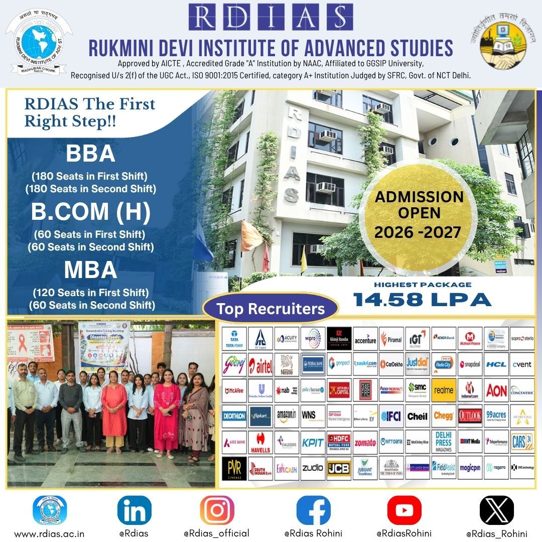 New Delhi, Education, Best B.Com (Hons.) Colleges In IP University For Commerce Careers - RDIAS