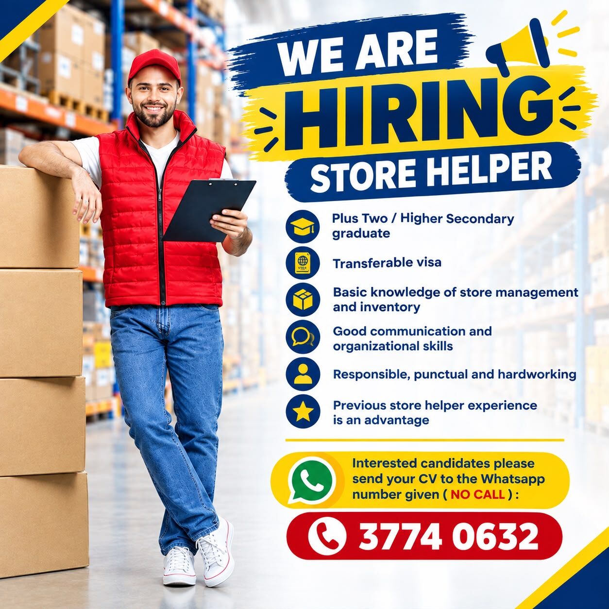 Manama, Jobs, STORE HELPER