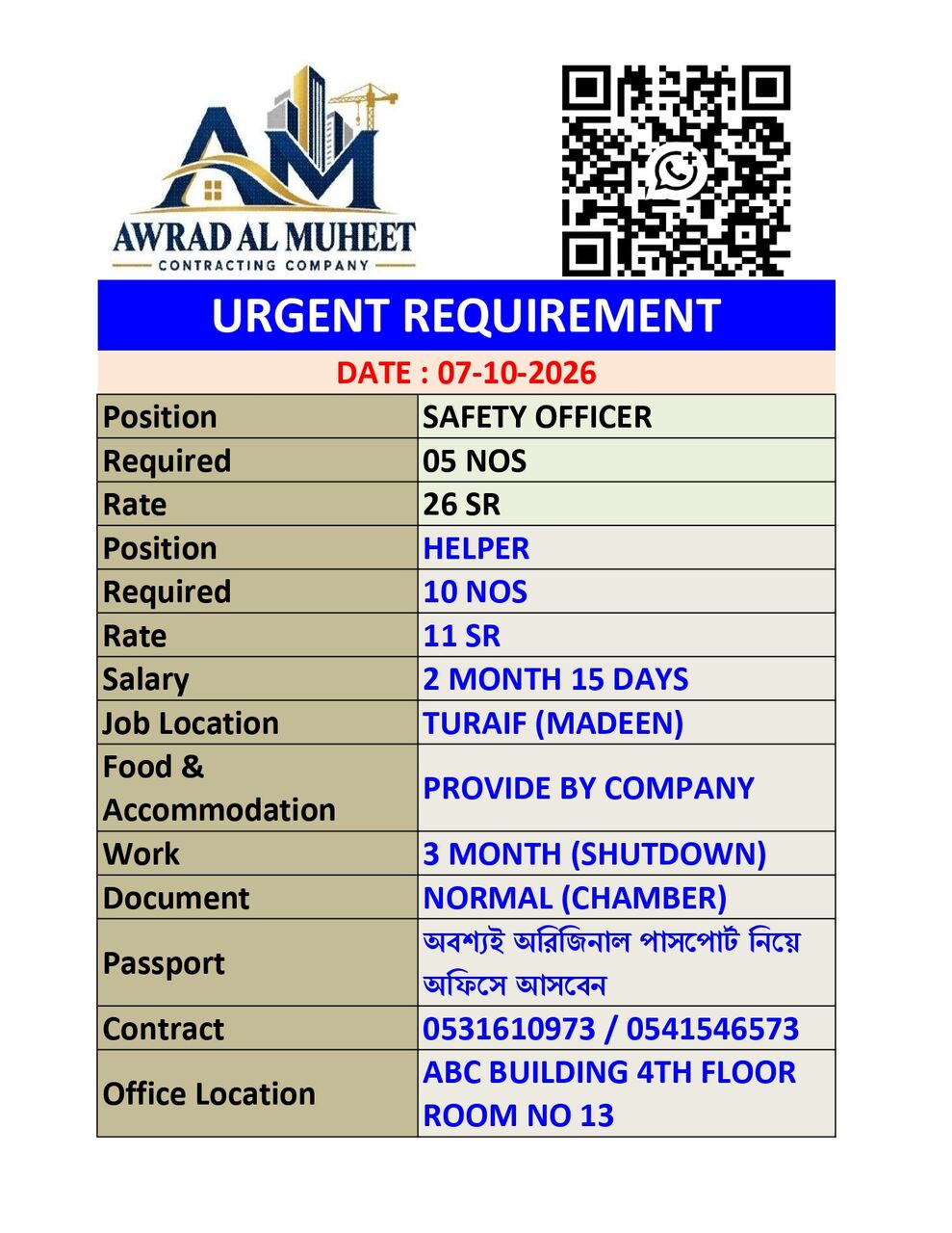 Riyadh, Jobs, URGENT REQUIERMENT