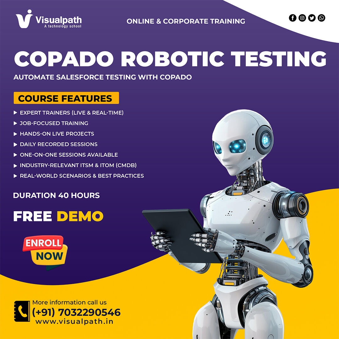 Hyderabad, Lessons Offered, Best Copado Robotic Testing Online Training | Visualpath