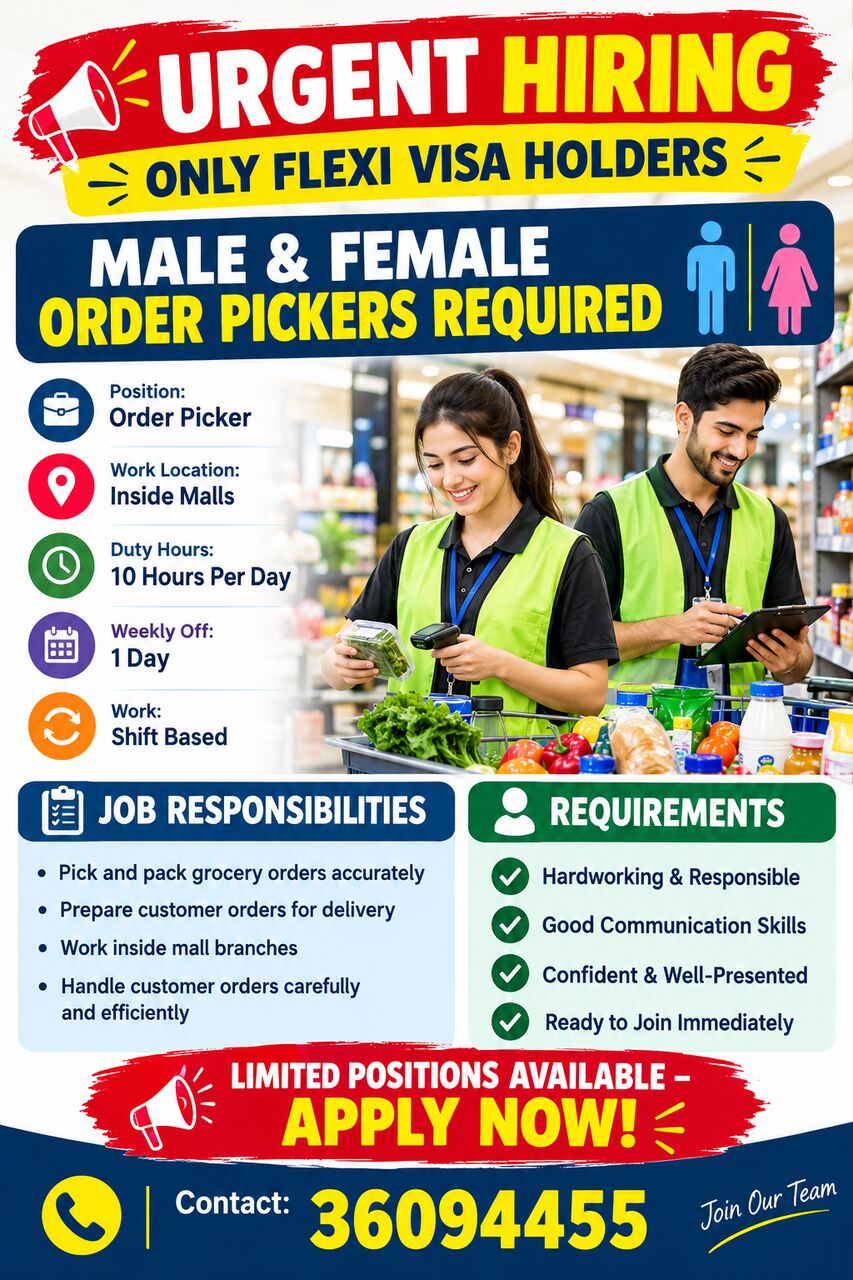 Sanabis, Jobs, ORDER PICKER MALE AND FEMALE