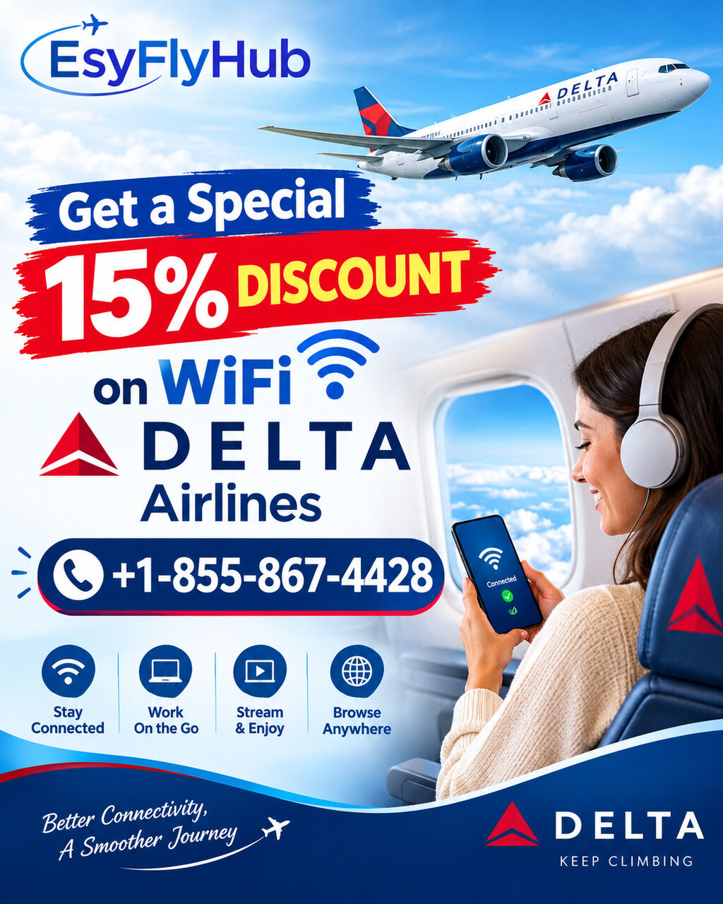 New York, Travel, Get A Special 15% Discount On WiFi In Delta Airlines