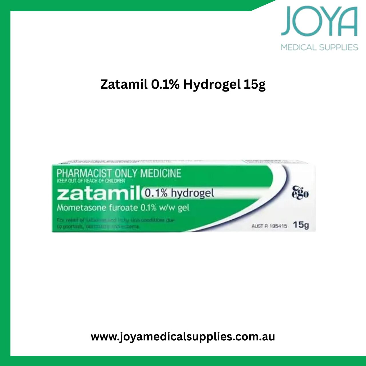 Sydney, Health & Beauty Items, Buy Zatamil 0.1% Hydrogel 15g (S3) - Joya Medical Supplies