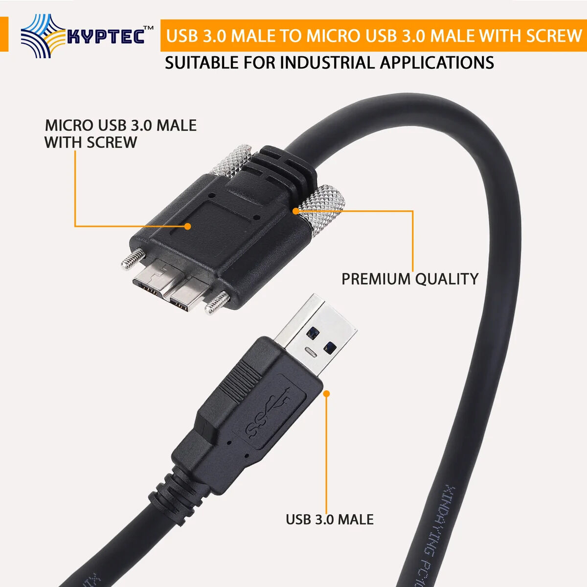 Delhi, Electronics, INR 1200,  Machine Vision USB 3.0 A Male To Micro USB 3.0 Male Locking Screw Camera Cable &ndash; Kyptec Au