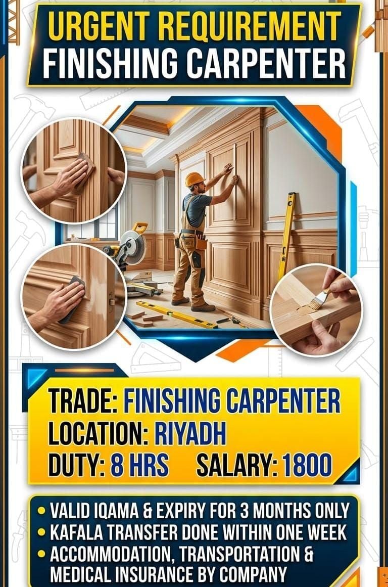 Riyadh, Jobs, Finishing Carpainter