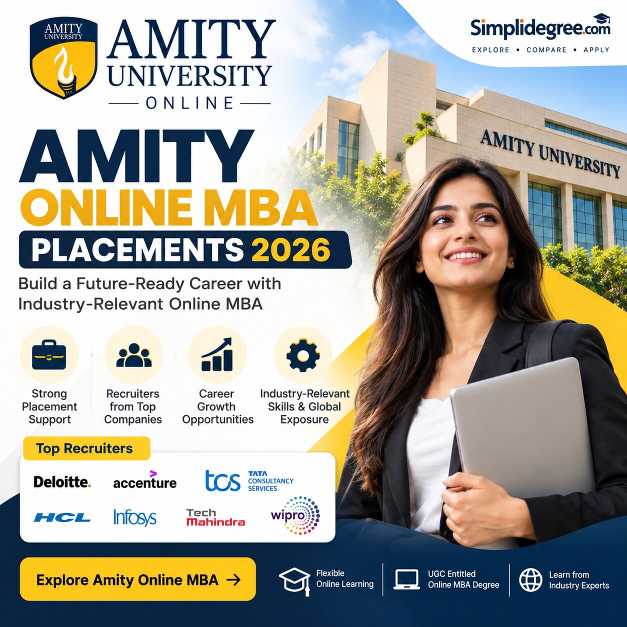Pune, Career Counseling, Amity Online MBA Placements 2026: Salary, Recruiters & Career