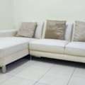 SAR 1200,  White L-shaped Sectional Sofa