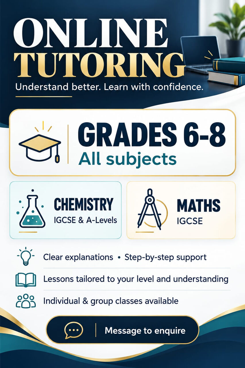 Jeddah, Education, IGCSE And A-Levels Tutor