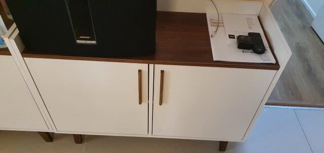 Al Jubail Al Balad, Furniture, SAR 250,  Cabinet - White With Walnut