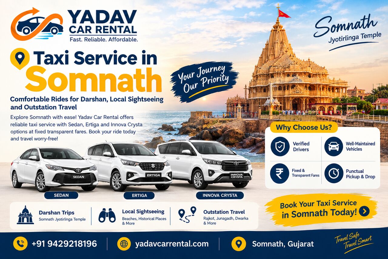 Ahmedabad, Travel, Affordable Taxi Service In Somnath | Yadav Car Rental