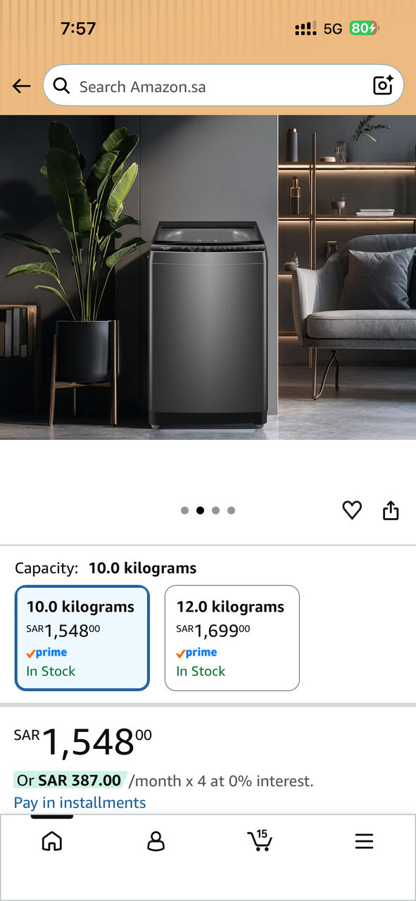 Al Jubail Al Balad, Appliances, SAR 1300,  Haier Washing Machine 10 Kg Top Load- Fully Automatic- New