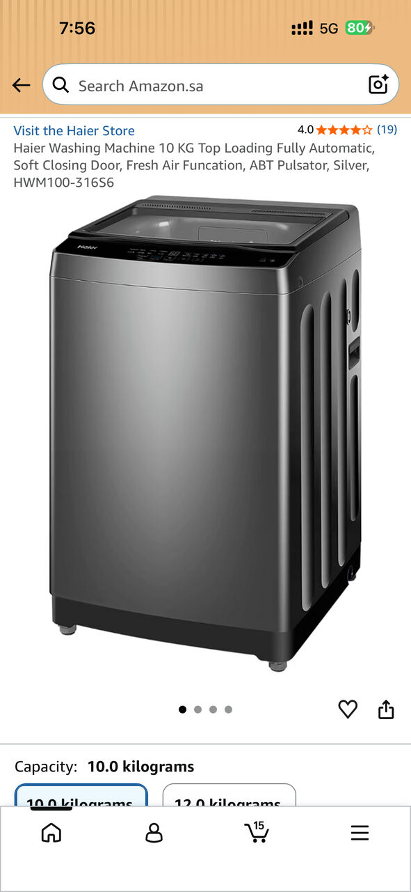 Al Jubail Al Balad, Appliances, SAR 1300,  Haier Washing Machine 10 Kg Top Load- Fully Automatic- New