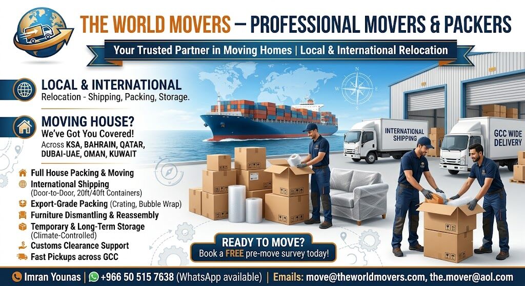 Dammam, Household, The World Movers - HOME SHIFTING▲2▲ALL KSA-BAHRAIN-QATAR▲DUBAI-UAE▲OMAN▲KUWAIT`▲0505157638