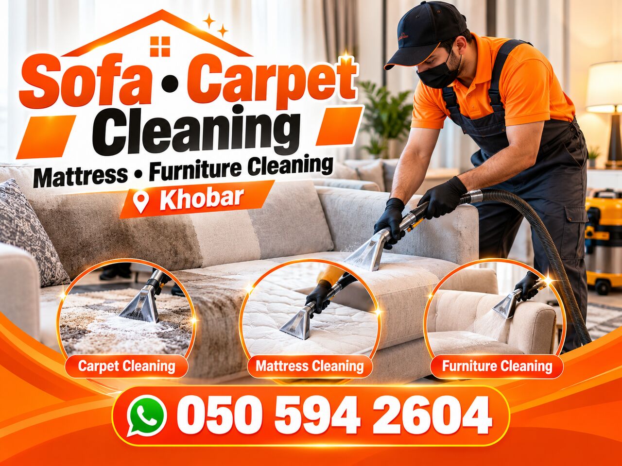 Al Rakah Al Shamaliyah, Cleaning, 🟧 Sofa • Carpet Cleaning 🟧 Mattress • Furniture Cleaning Khobar 🟧 050 594 2604:-.