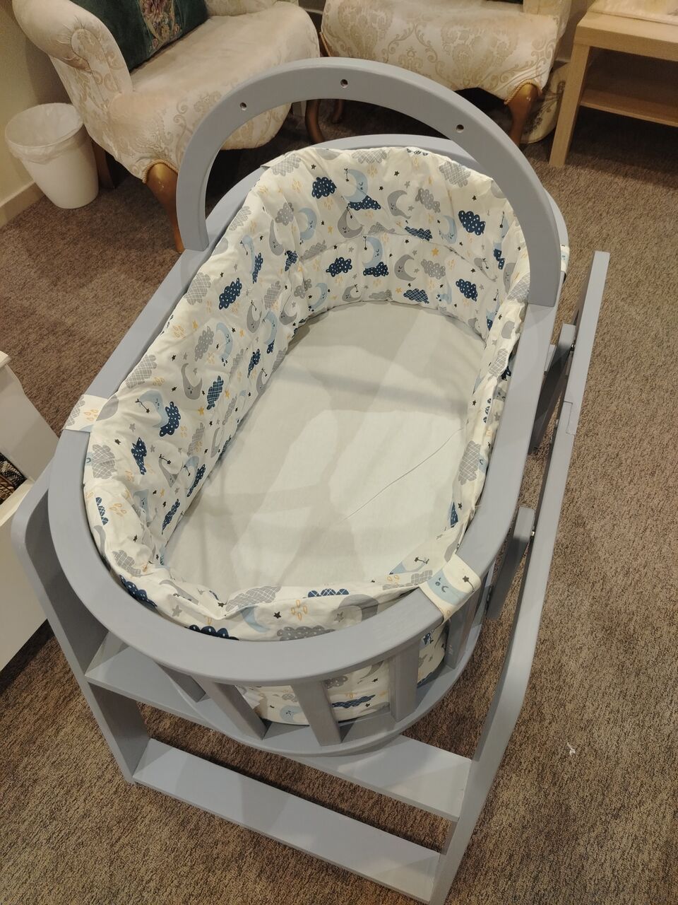 Khobar, Baby & Kid Stuff, SAR 175,  A Beautifully Designed Wooden Rocking Cradle مهد هزاز خشبي