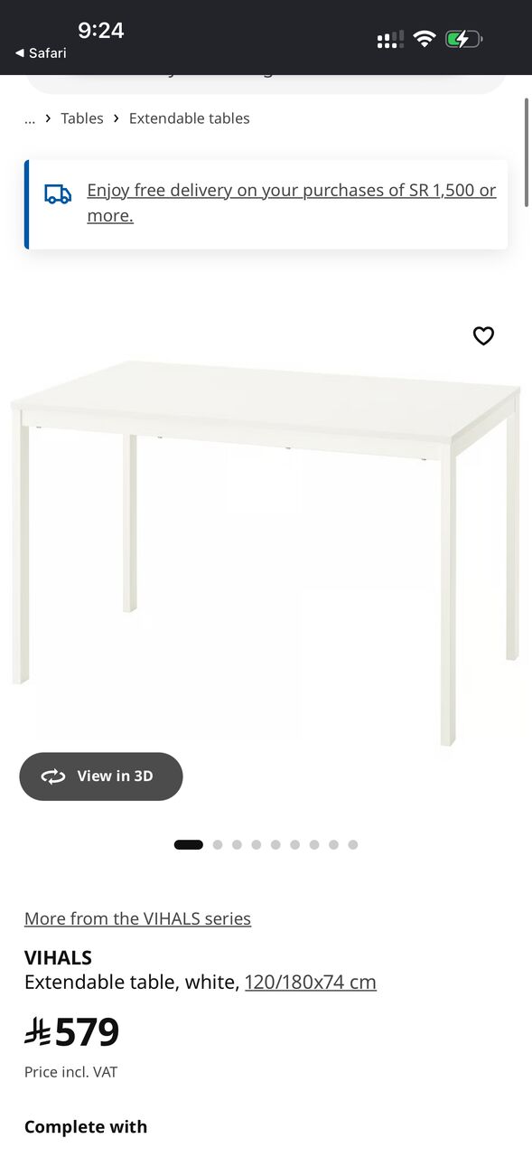 Khobar, Furniture, SAR 480,  Ikea Dining Table With Ikea Chairs And Cushions