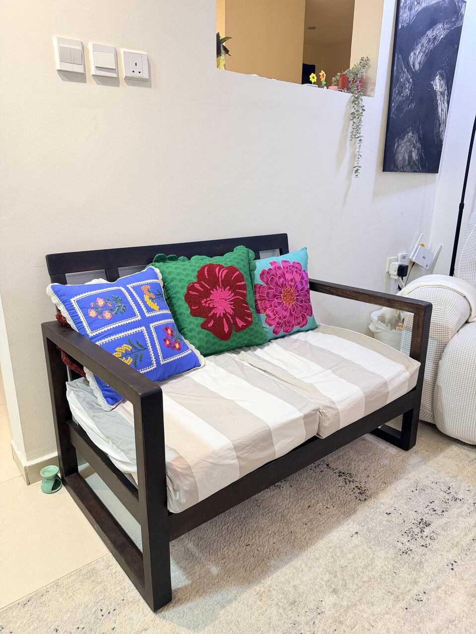 Khobar, Furniture, SAR 250,  Two Seater Wooden Sofa