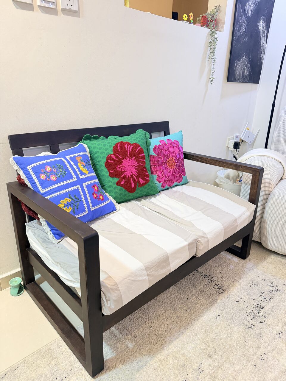 Khobar, Furniture, SAR 250,  Two Seater Wooden Sofa