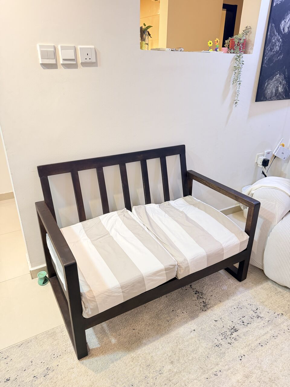Khobar, Furniture, SAR 250,  Two Seater Wooden Sofa