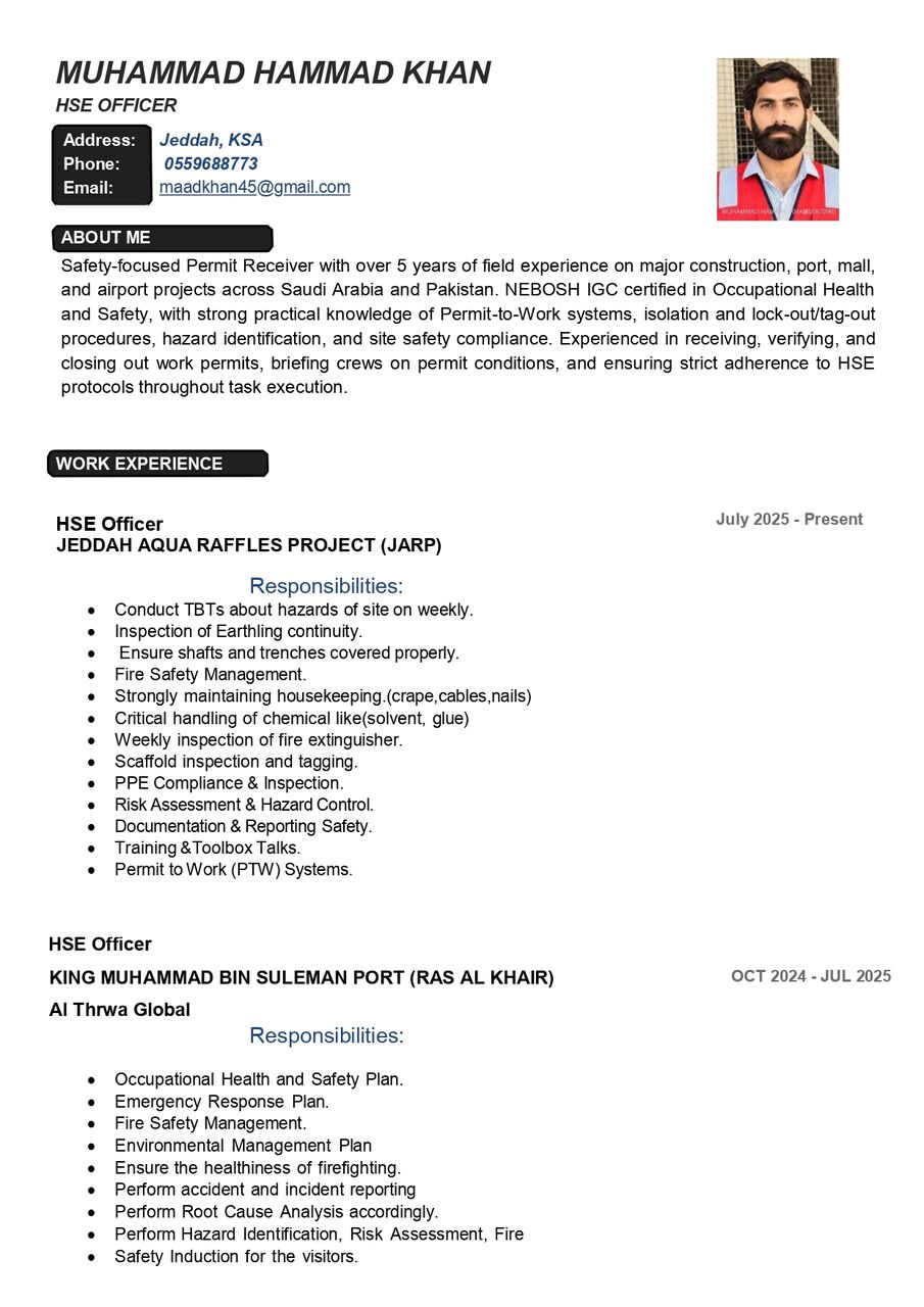 Riyadh, Job Seekers, HSE OFFICER