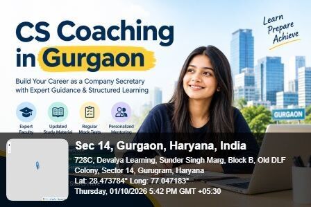 Gurgaon, Lessons Offered, CS Coaching In Gurgaon - Devalya Education