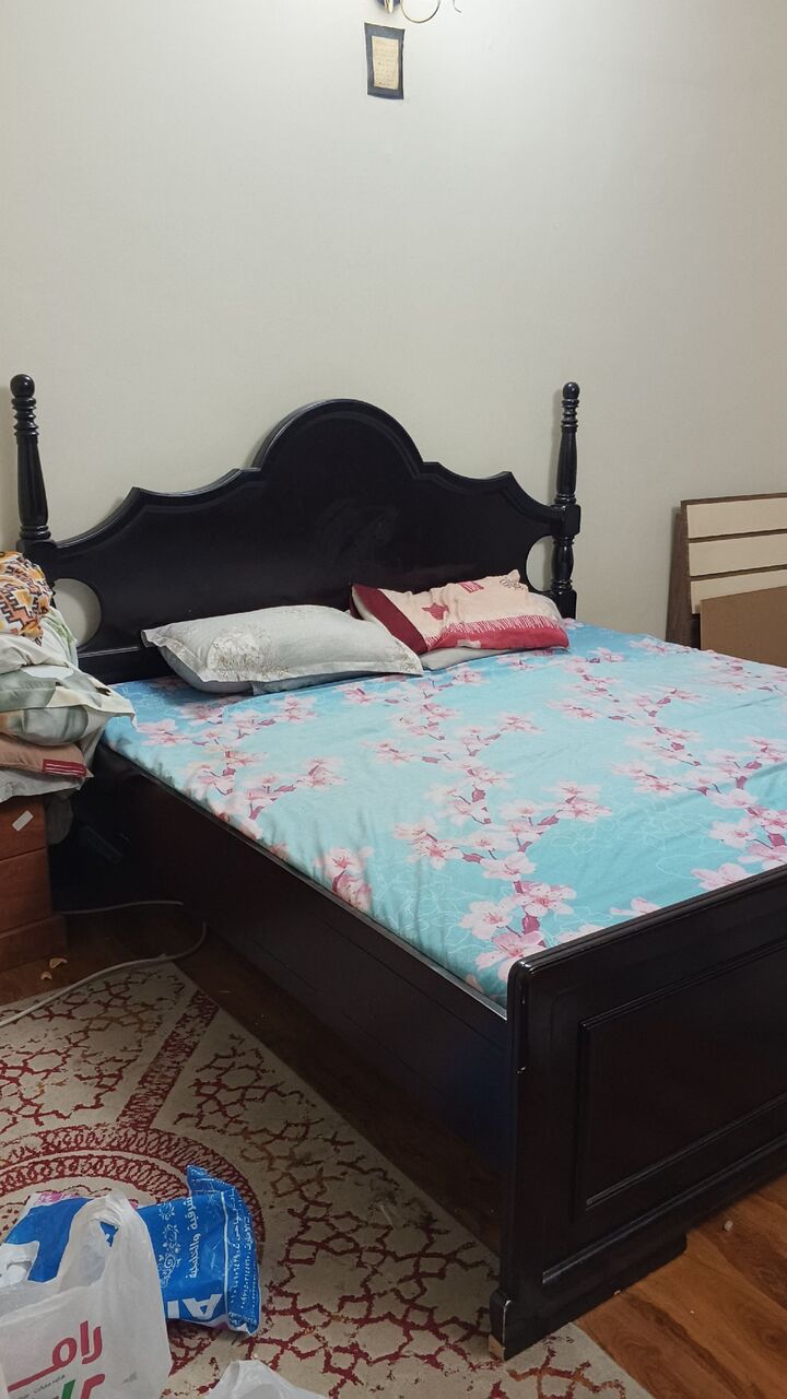 Hoora, Furniture, BHD 55,  Wooden King Size Bed Frame With Mattress &ndash; 200x210, Very Strong And Good Condition